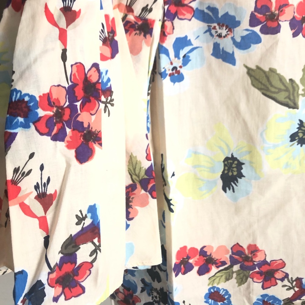 Floral Cream Yellow Bell Sleeve Top - Picture 4 of 9
